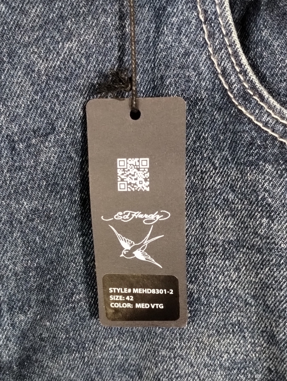 Ed Hardy Embroidered Skull Eagle & Snake New York City Jeans Size 42 NWT - Picture 2 of 15